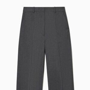 COS High-Waisted Tailored Wool Trousers – Dark Gray – US 4